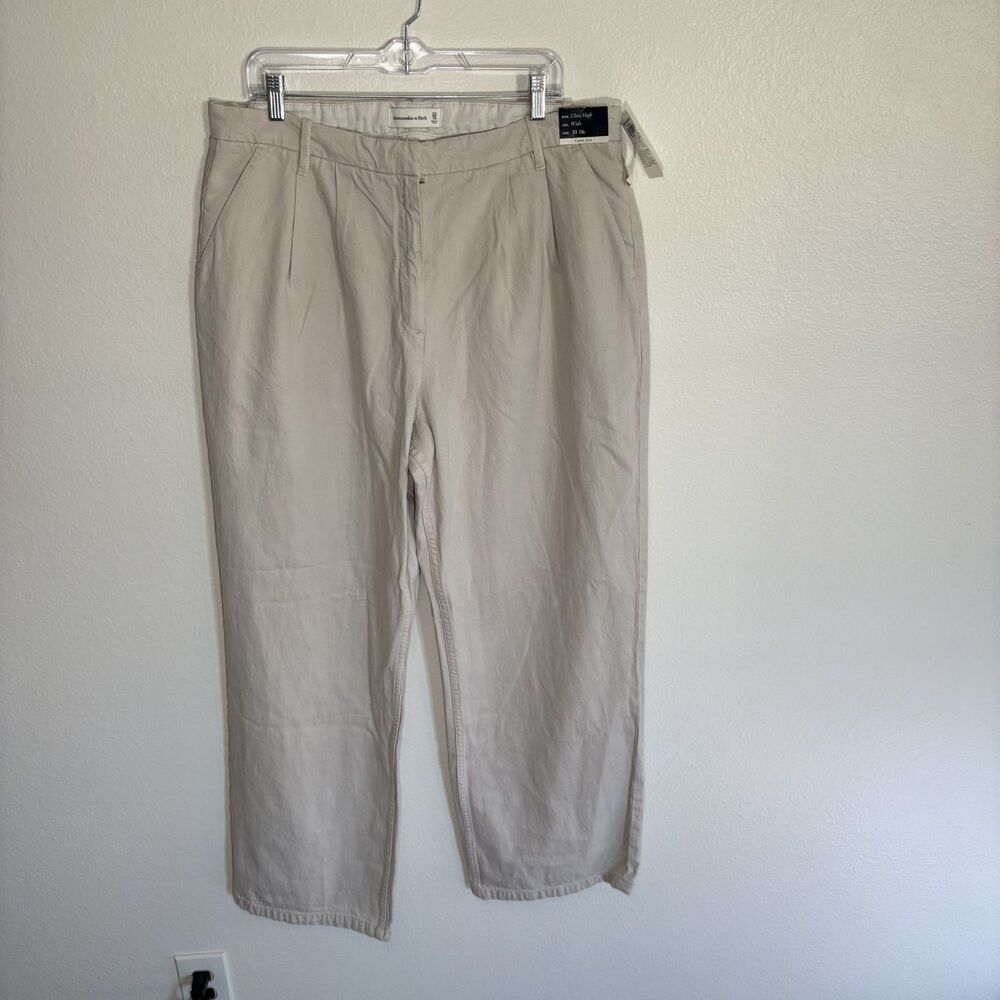 Abercrombie & Fitch Sloane Ultra High Rise Wide Leg Pants Curve Love 33/16L